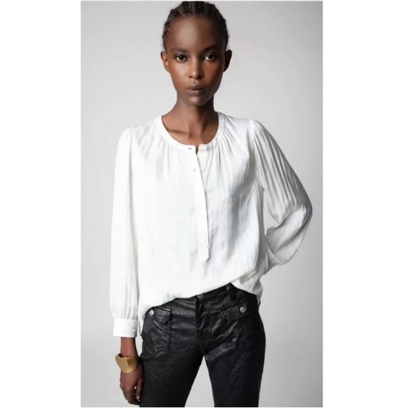 Zadig & Voltaire Teck Satin Blouse- S,M - Picture 1 of 8
